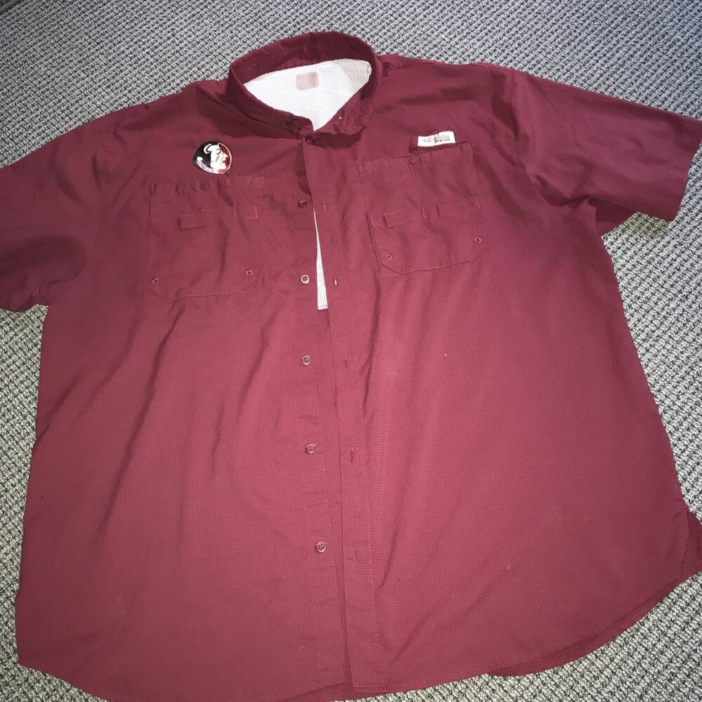 Florida State Seminoles Columbia PFG Fishing‎ Short Sleeve Shirt XXL